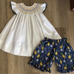 Nola Smocked Pineapple Short Set-size 4T